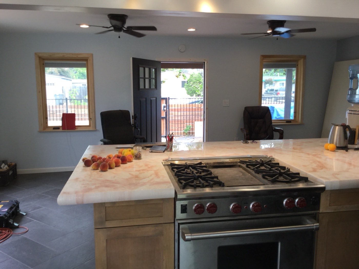 Kitchen remodel with island and range