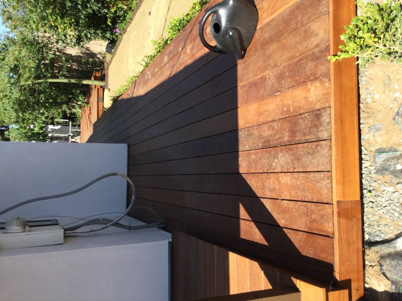 Close-up of installed deck boards